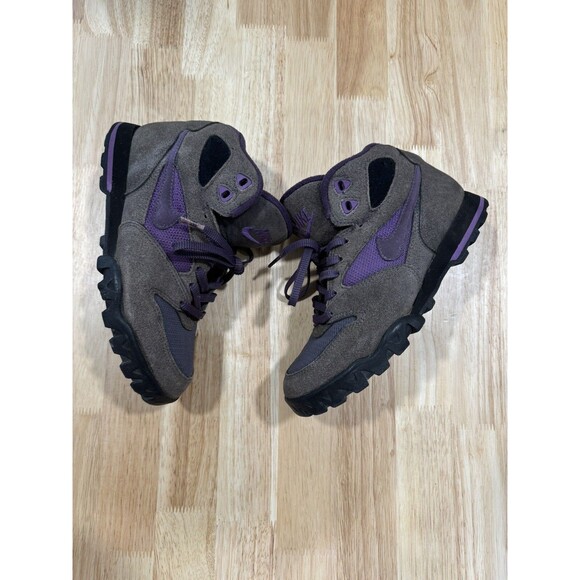 Vintage 1993 Nike Hiking Sneaker Boots Shoes Purple Brown Women’s Sz 6.5 - Picture 2 of 7
